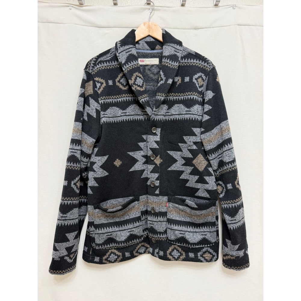 Levi's Southwestern Aztec Print Fleece Shacket Shawl Collar Jacket Medium M